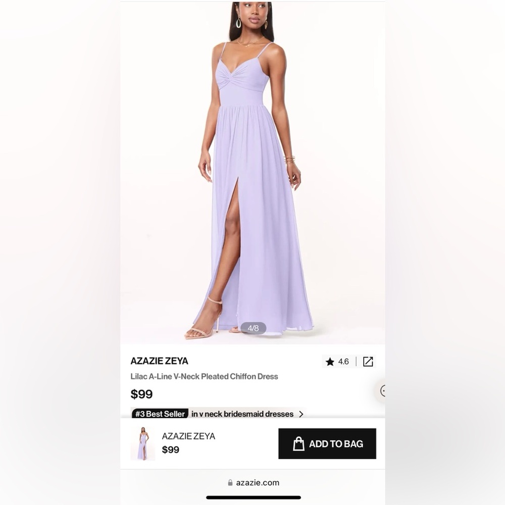 Azazie Zeya Lilac size A4 Dress
